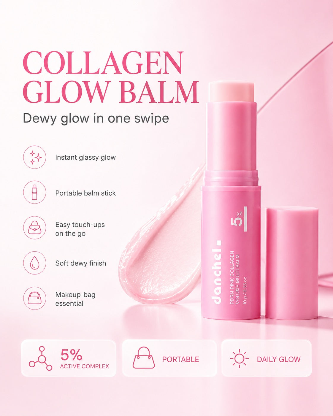 Danchel glow balm and its portable product details