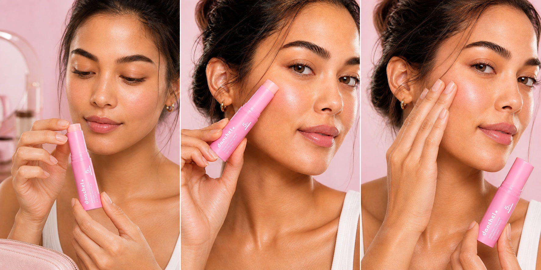 Twisting up a small amount of pink glow balm